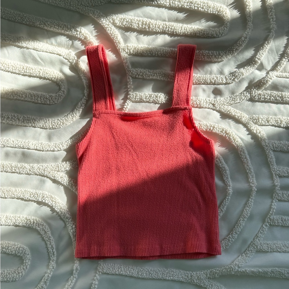 American Eagle Outfitters Coral Ribbed Camisole
